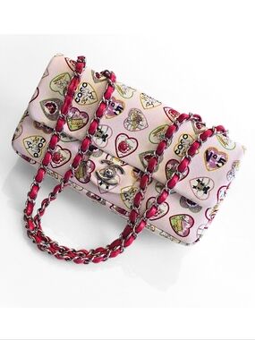 Chanel Valentine Canvas Single Flap Bag Pink Vintage